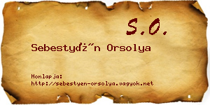 Sebestyén Orsolya névjegykártya